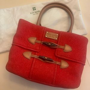 Kate Spade Red Wool Tote Bag